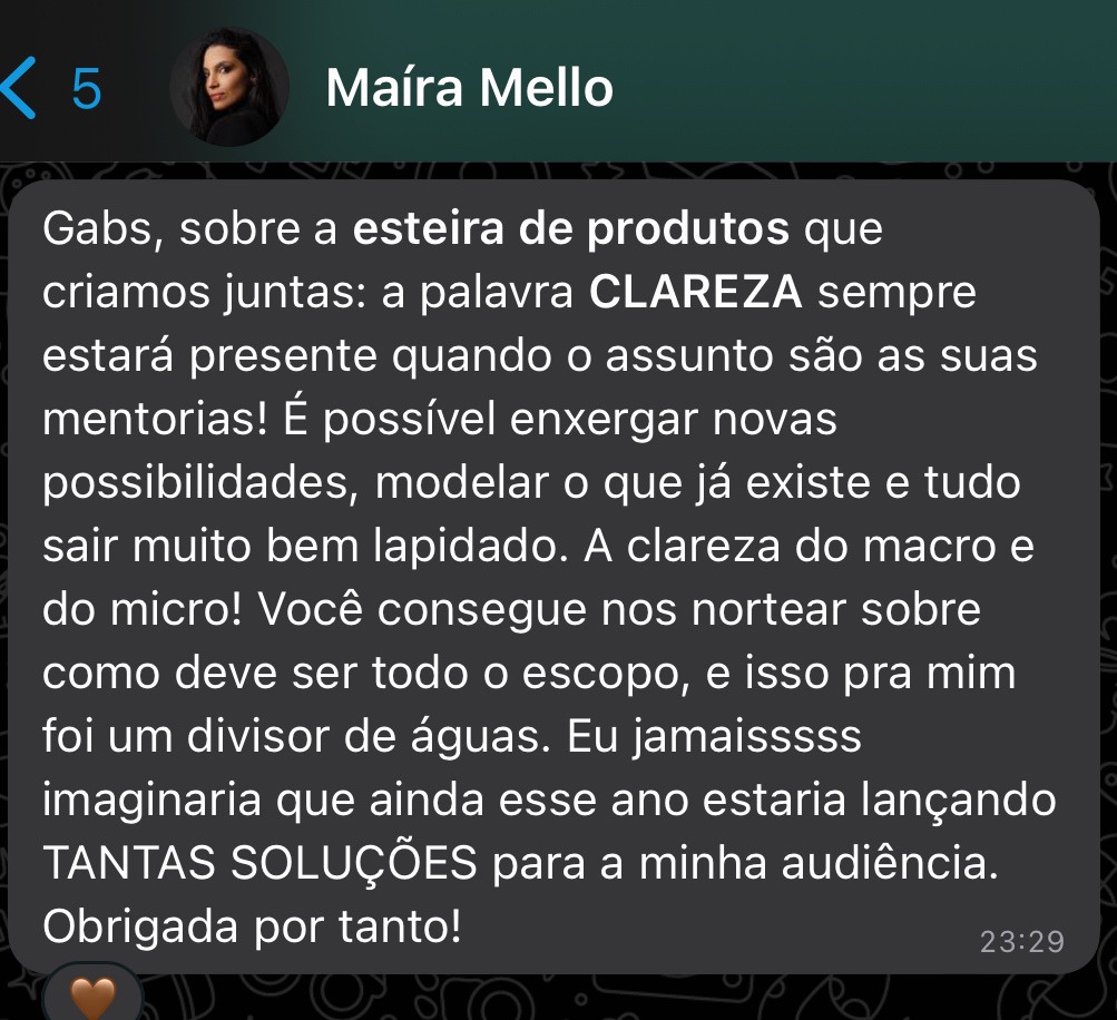 Depoimento de Maíra Mello
